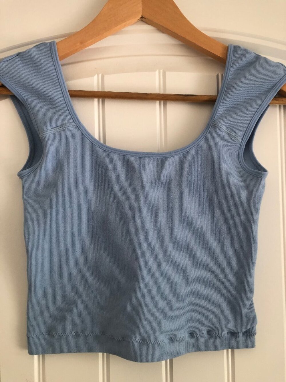 🩵 Love Poem Ribbed Cropped Tank | Sky Blue | Size S/M 🩵